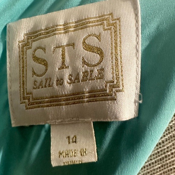 Sail to Sable| Ruffle Sleeve Turquoise Dress| Size 14 - Picture 2 of 9